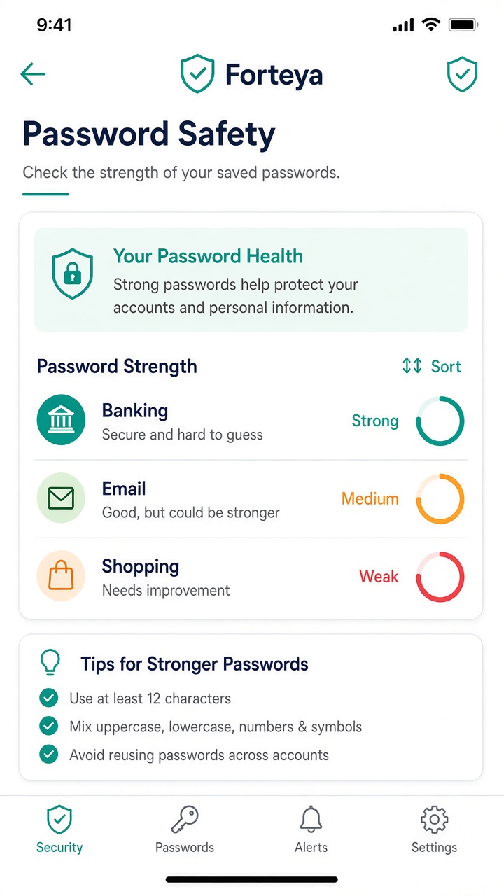 Password Safety screen