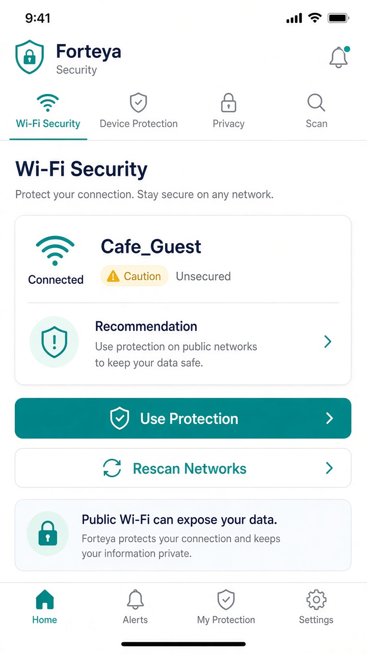 Wi-Fi Security screen